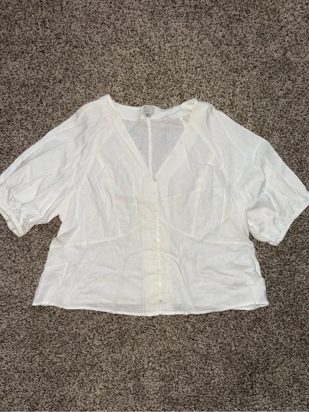 Women’s Linen Blouse, elbow sleeve, midnight fabric